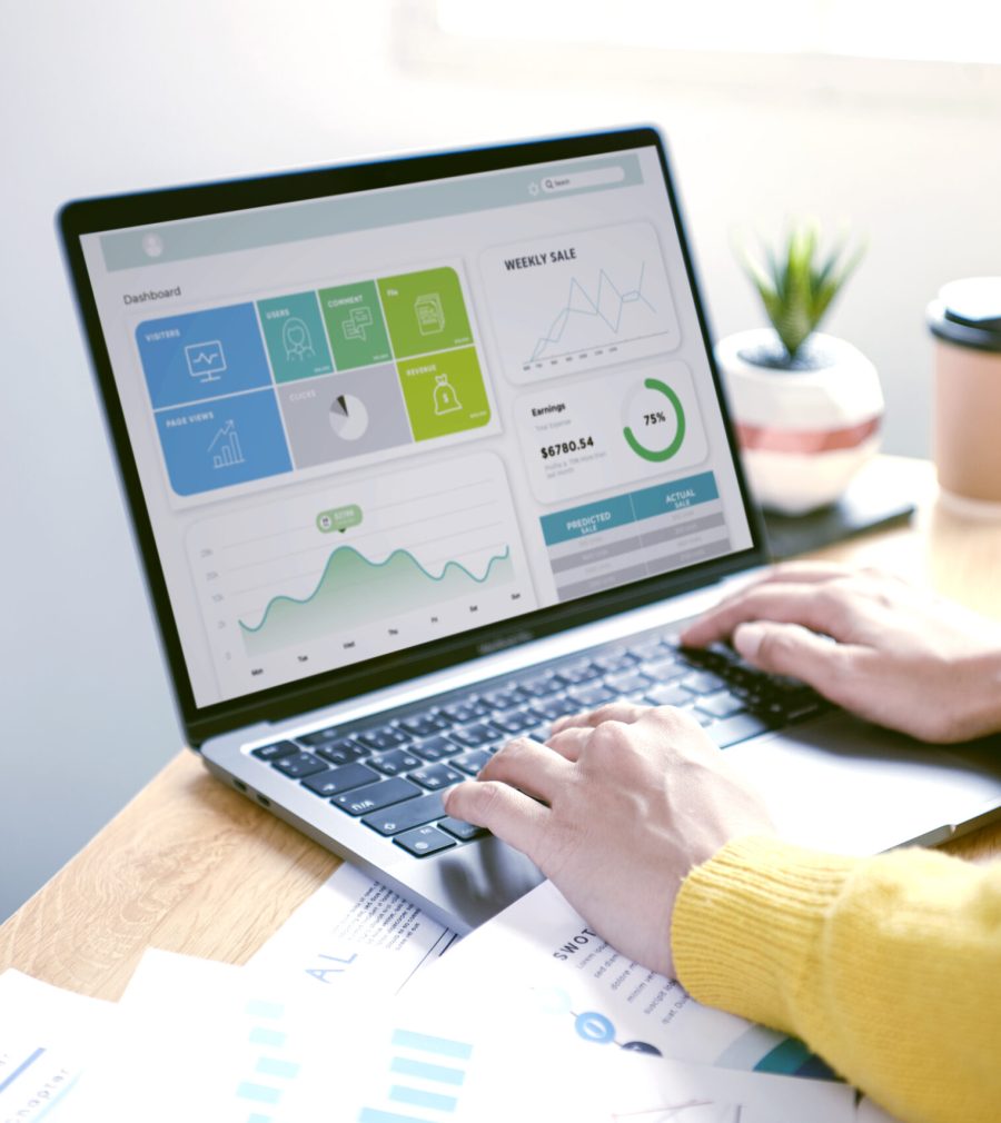 Businesspeople working in finance and accounting Analyze financial graph budget and planning for future in office room.